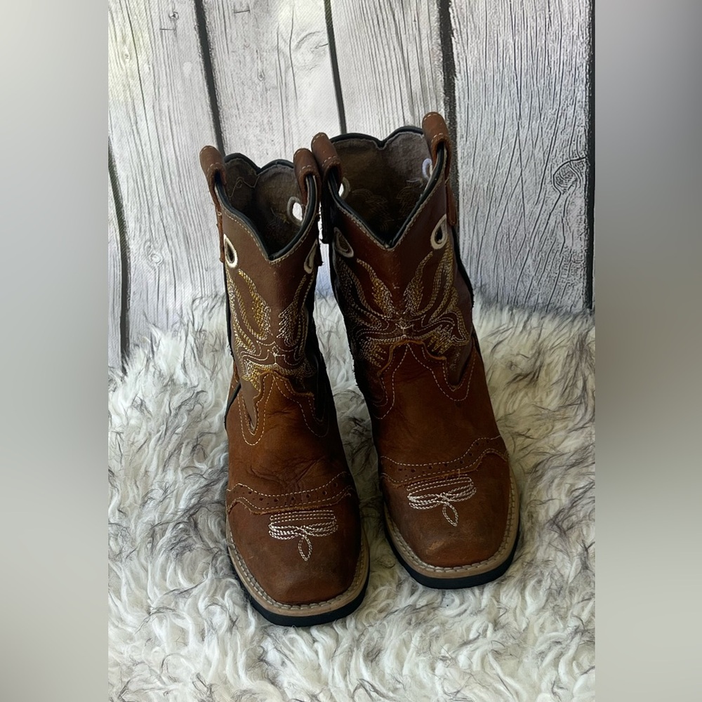 Mexicana Kids Boots - Brown with White Stitching